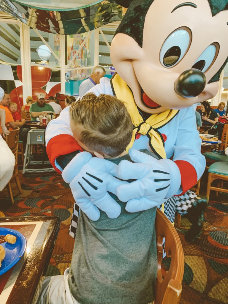 hugging mickey