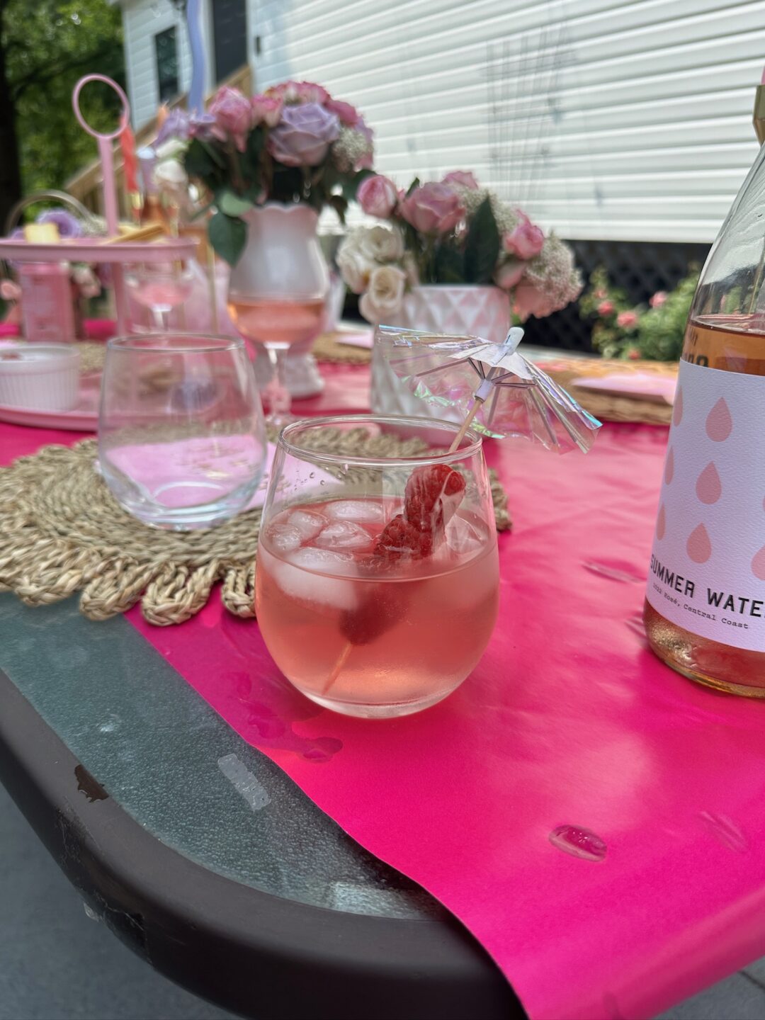 roses and rose cocktail